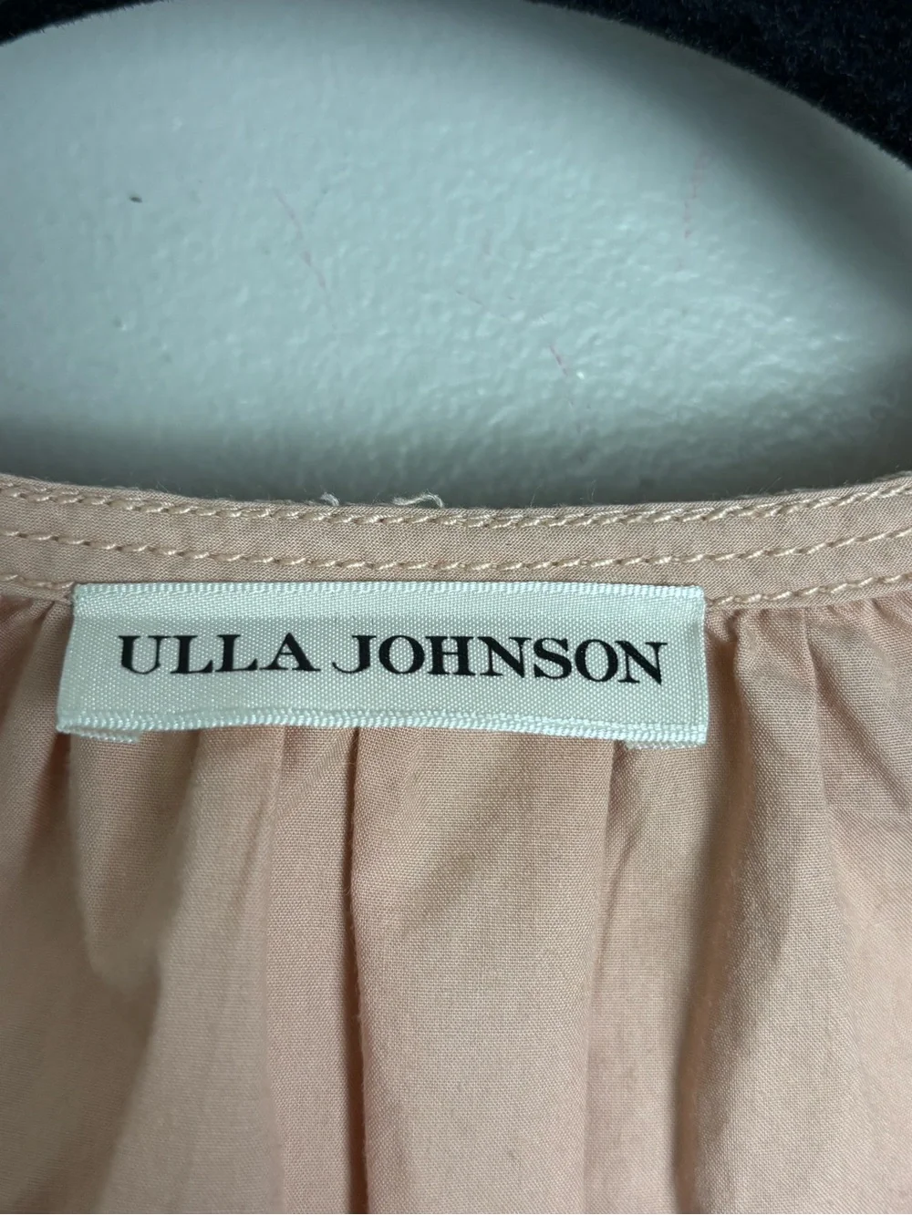 Ulla Johnson Sabina Vneck Blush Peplum Puff-Long Sleeve Tie-Front Blouse Size 6